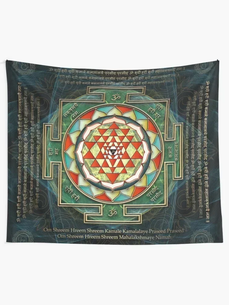 Maha Lakshmi (Laxmi) Mantra & Shri Yantra - Wealth Giving Tapestry Aesthetic Home Decor Home And Comfort Decor Tapestry