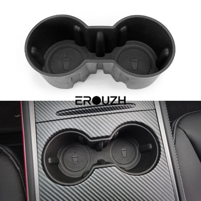 Suitable for Tesla model3 Y interior modification parts double water cup storage box central central control hidden storage box