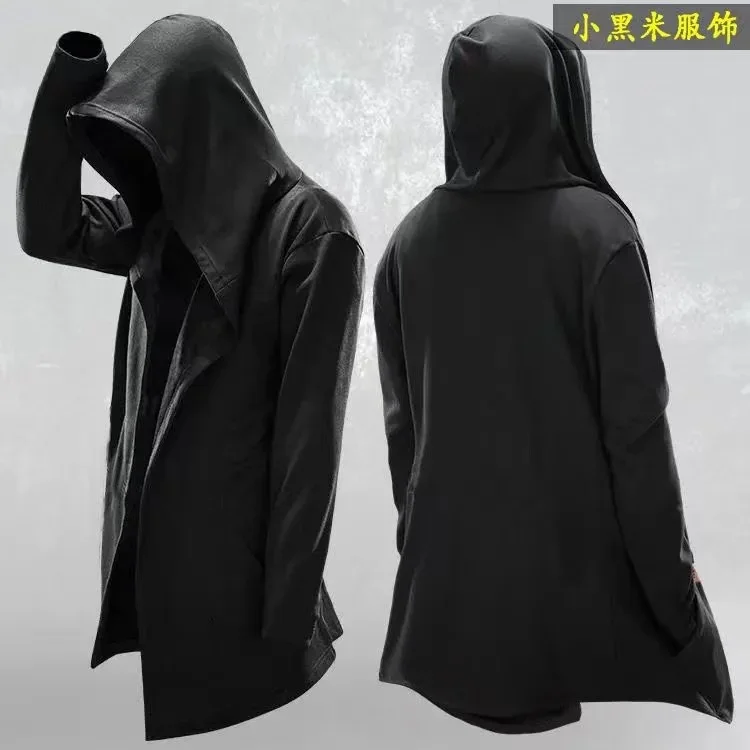 JODIMITTY 2023 Men Hooded Sweatshirts Black Hip Hop Mantle Hoodies Fashion Jacket long Sleeves Cloak Coats Outwear Hot Sale