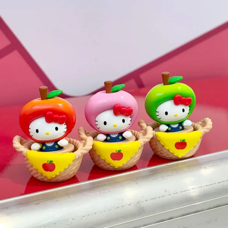Caja Sorpresa Original de Hello Kitty Serie Cesta de Frutas Sweetheart, Figuras Coleccionables Lindas y Divertidas, Juguetes de Moda