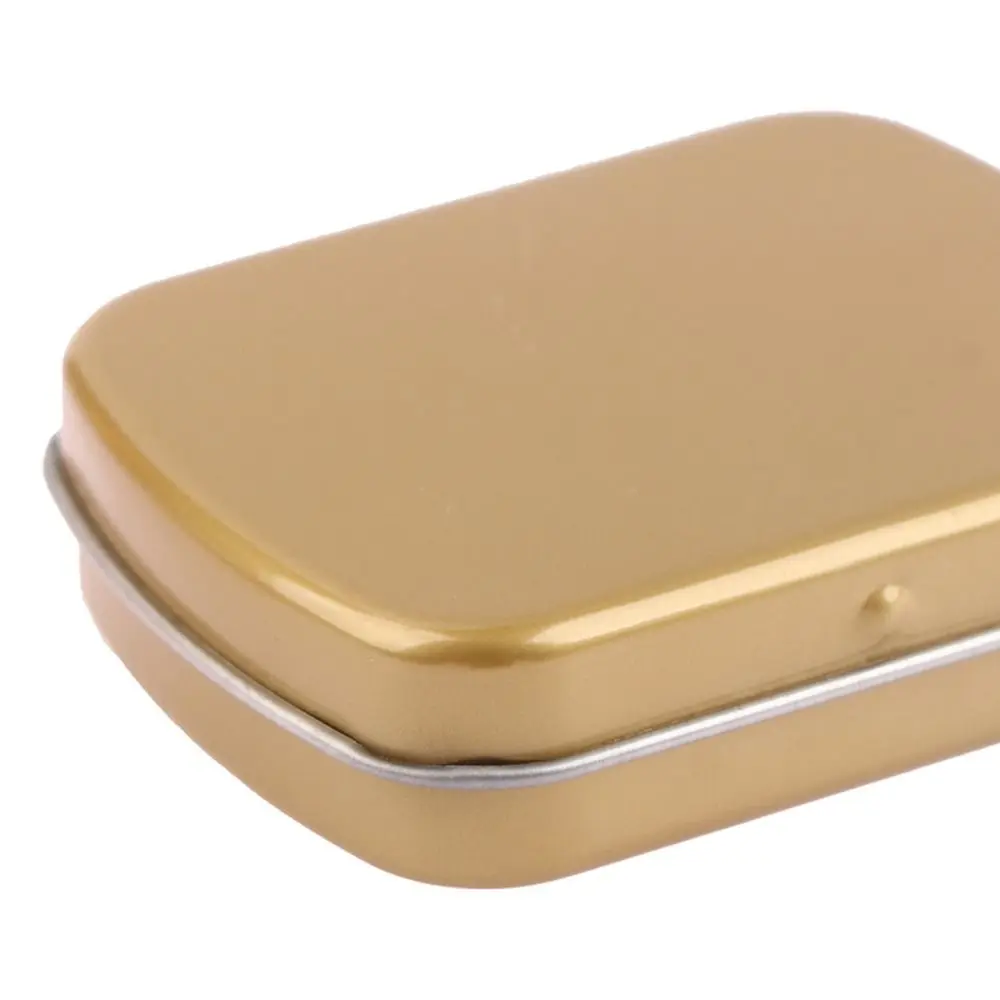 Portable Dust-proof Flip-top Iron Box Sealed Refillable Rectangular Candy Box With Lid Mini Pill Case Cosmetic Box