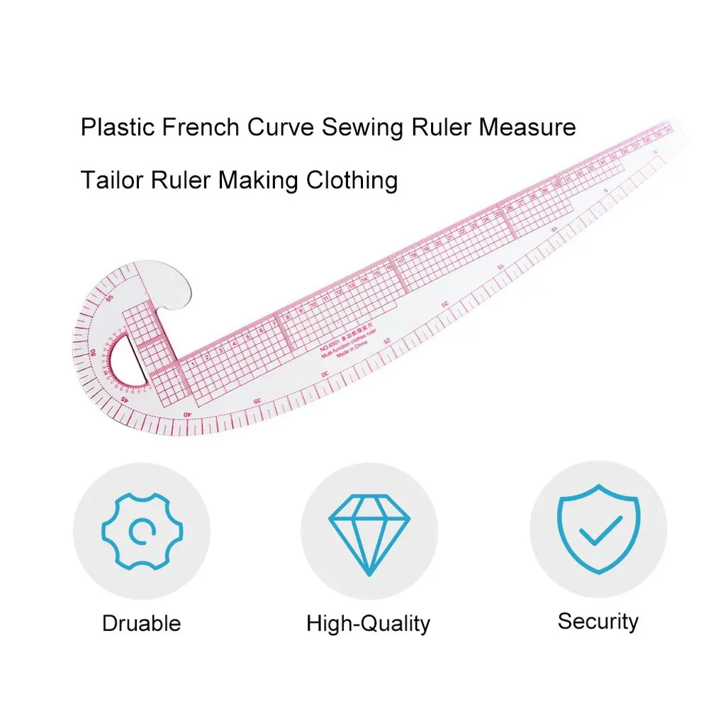 

6501 Plastic French Curve Sewing Ruler Multifunction Measure Tailor Ruler Making Clothing 360 Degree Bend Ruler Tool Wholesale