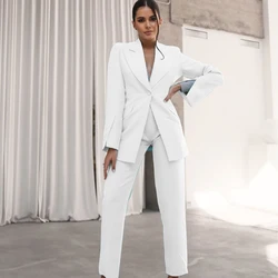 Traje de 2 piezas con 1 botón para mujer, conjunto de chaqueta y chaleco, pantalones elegantes de lujo, Blazer elegante, 2023