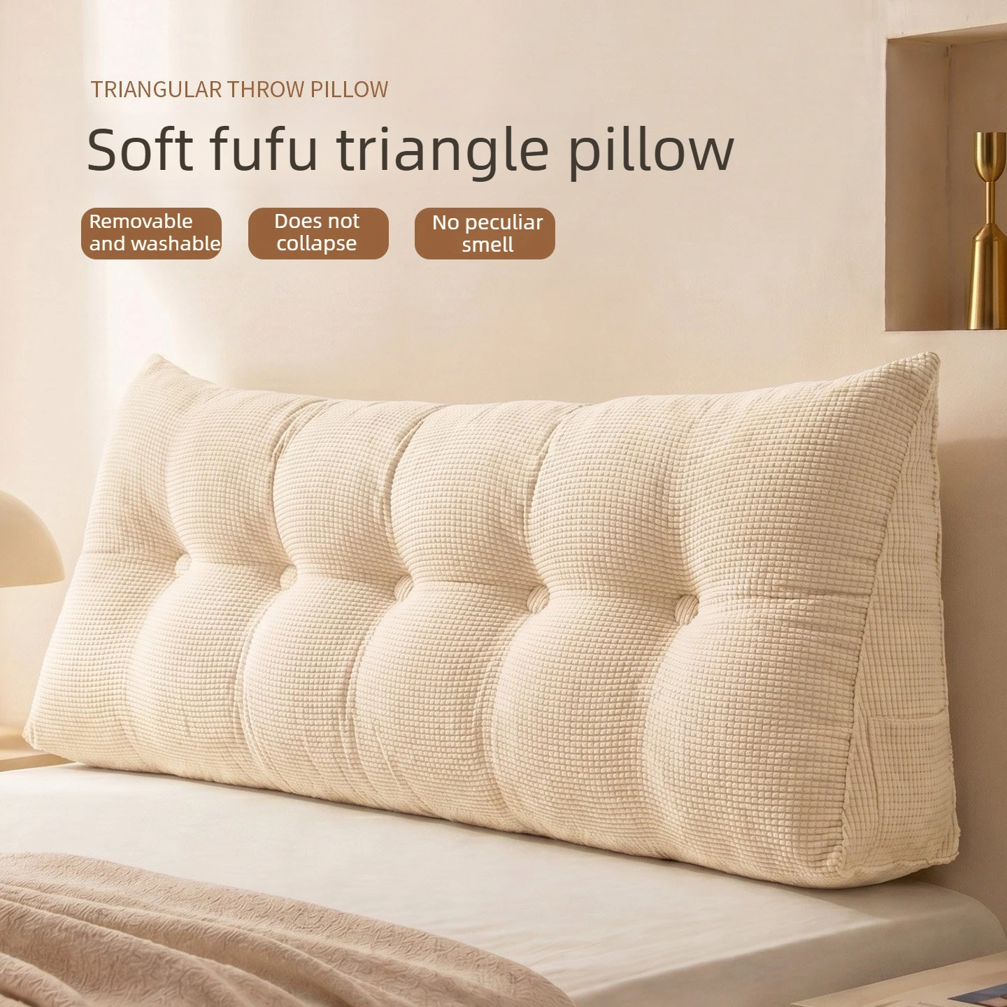 Headboard Cushion Triangle Large Back Bed Soft Bag Pillow Can Be Disassembled and Washed Bedroom Sofa Long Pillow