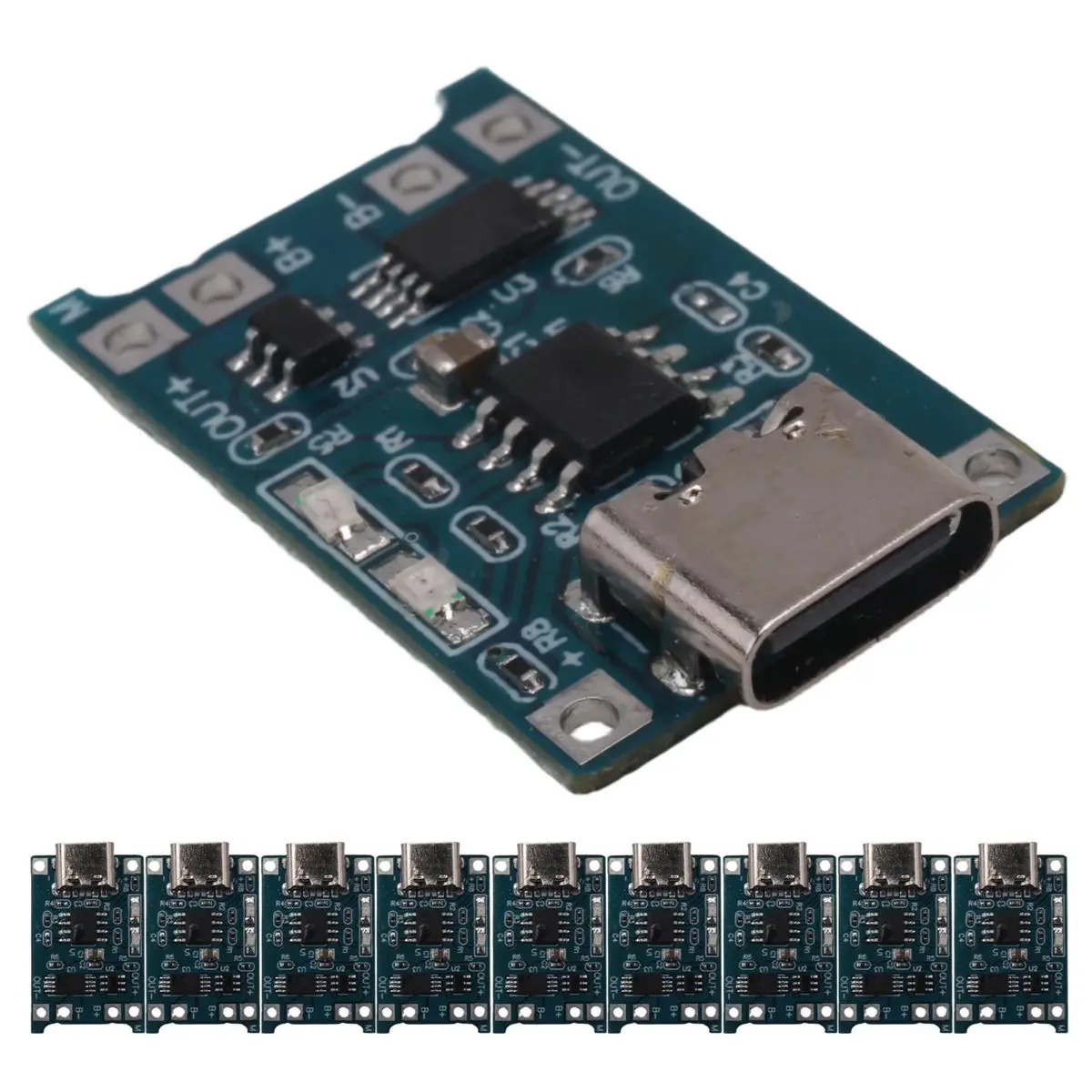 

AT42 Type-C 18650 Lithium Battery Charger Module 5V 1A Charging Board with Dual Protection Functions for DIY Projects 10Pcs
