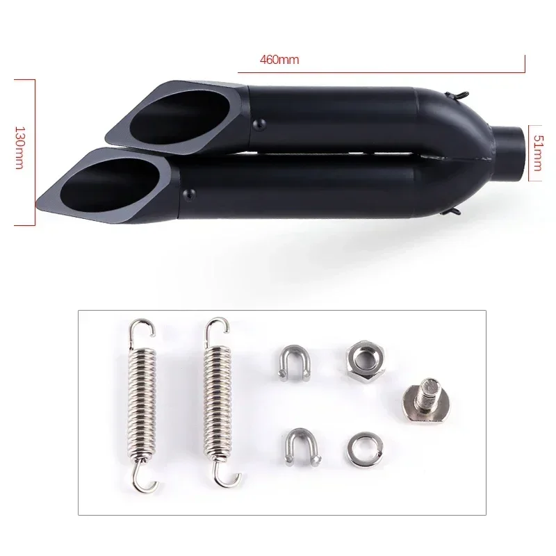 Motorcycle Exhaust Pipe Motorbikes  Muffler DB Killer Silencers  Left and Right Dual Exhaust Pipe