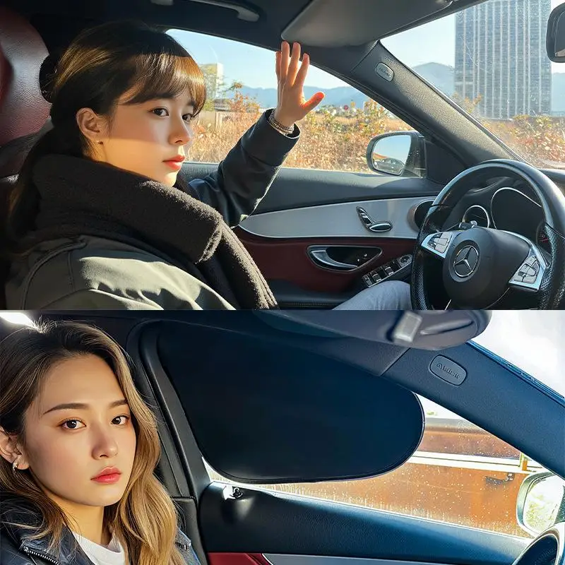 1pc Car Side Shade,Telescopic Design, Heat Insulation Sun Blocker For ,without Blocking Vision For Travel/Home/Car Use