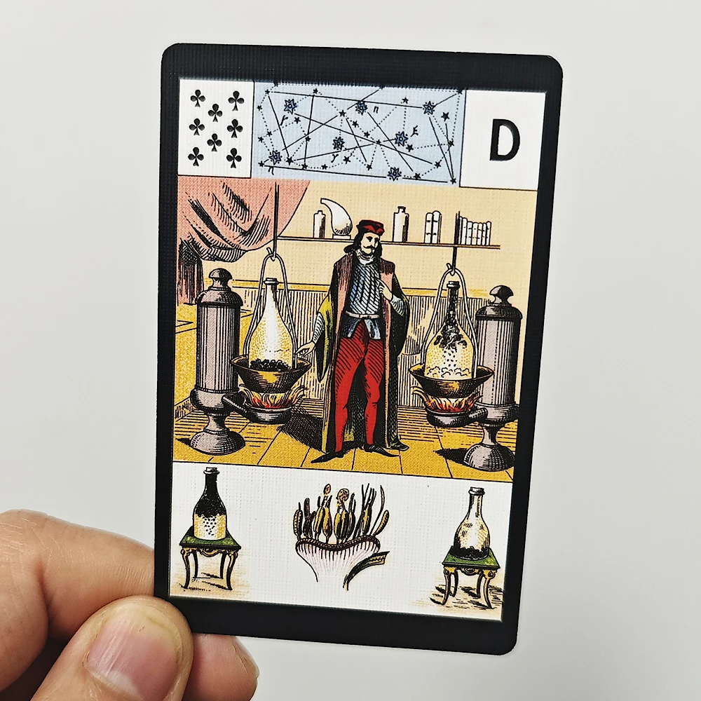 9*6cm - Grand Jeu De Mlle Lenormand Deck 54 Pcs Lenormand Oracle Cards Printed on 350GSM Double Embossed Cardstock