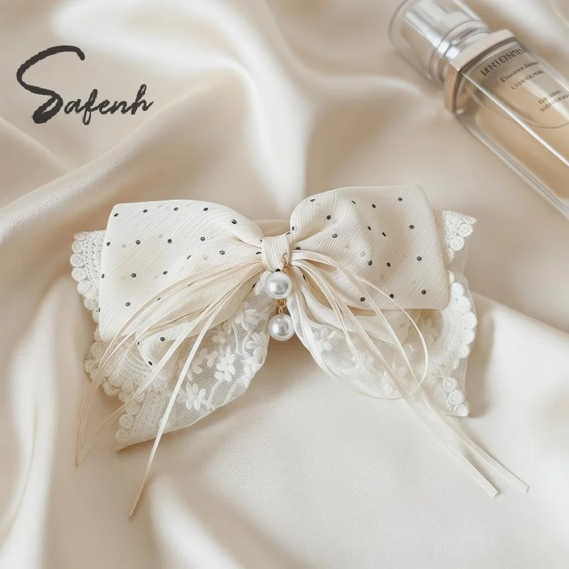 Sweet Sequin Lace Butterfly Knot Hair Clip Women's New 2026 Half-Up Ponytail Hair Grips Shark Fin Hair Clips Stylish Hair Access