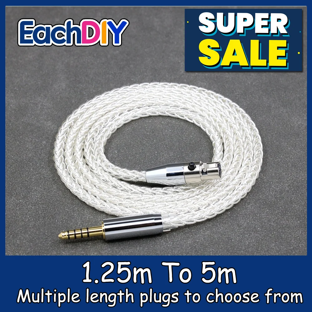 8 Core 99% Pure Silver Palladium Earphone Cable For AKG K371BT Beyerdynamic DT177x GO Pioneer HDJ-X10 Sennheiser HD490 LN008784