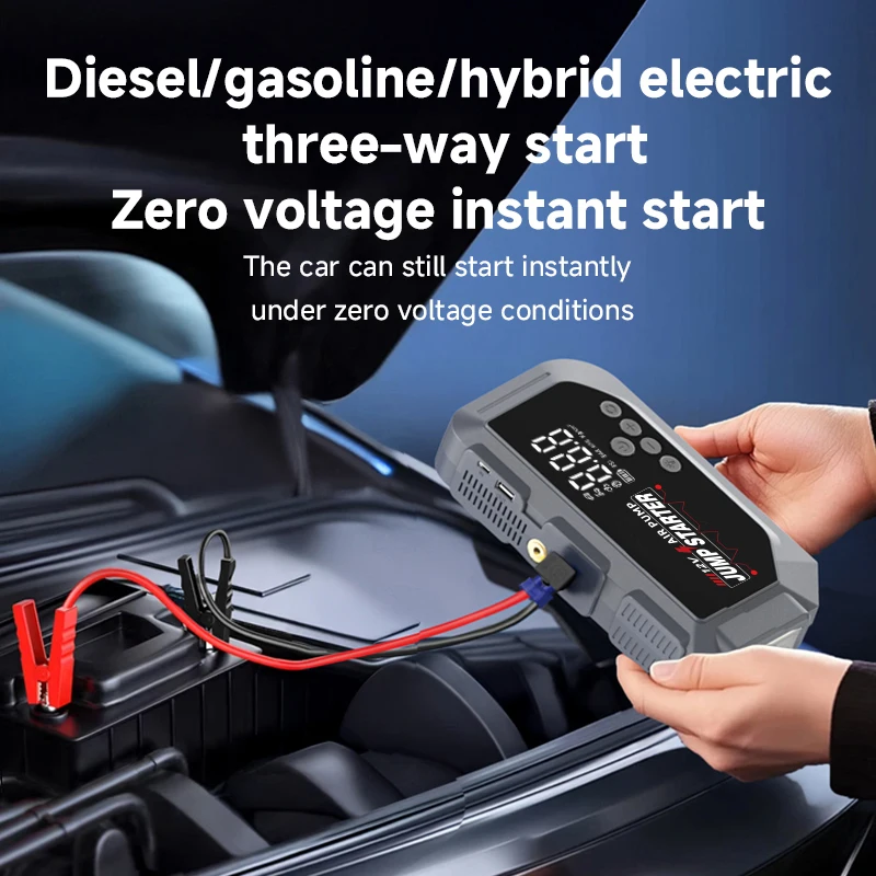 4-in-1 Portable Car Starter Power Supply 1500A 150 PSI Air Pump Car Battery Emergency Booster Starter Device Car Starter