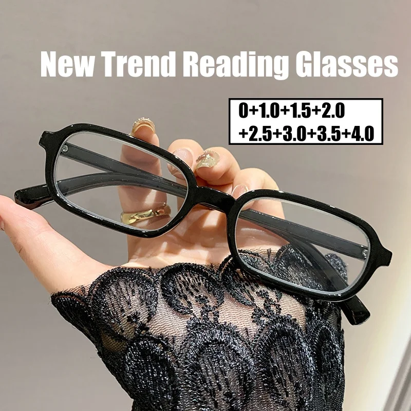 

Women's Stylish Square Reading Glasses Unisex Men Ultralight HD Lens Presbyopia Fashion Retro Far Sight Eyeglasses Plus Diopters