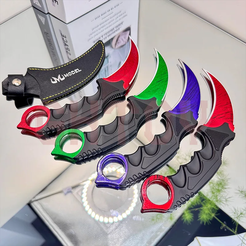 20cm/7.87in GO Game Peripheral Weapons Model Claw Knives Deep Red Nets Metal Weapons Handicrafts Toys Ornaments Collection Gifts