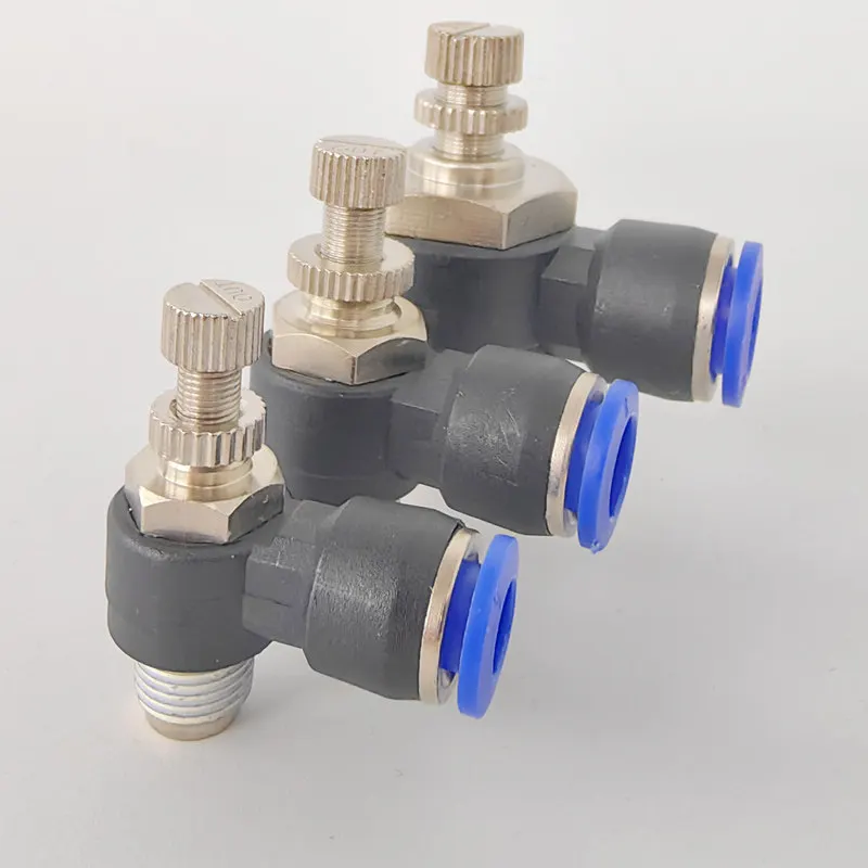 SL Series Pneumatic Throttle Valve Air Flow Control Speed Controller Quick Connector Air Tube Fitting Regulating Valve