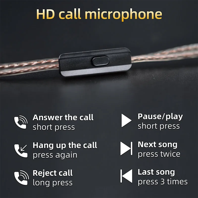 KZ Original Headphone 3.5mm/TypeC OFC Silver-Plated Upgrade Cable With Mic Earphone Wire For Castor/EDXLite/Krila/ZS10 PRO/ZSN image 5