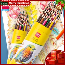 Deli Colored Pencil Barreled Oily Color Pencil Set Lead Drawing Cartons Color Professional Sketch Pencil for Student Art Drawing