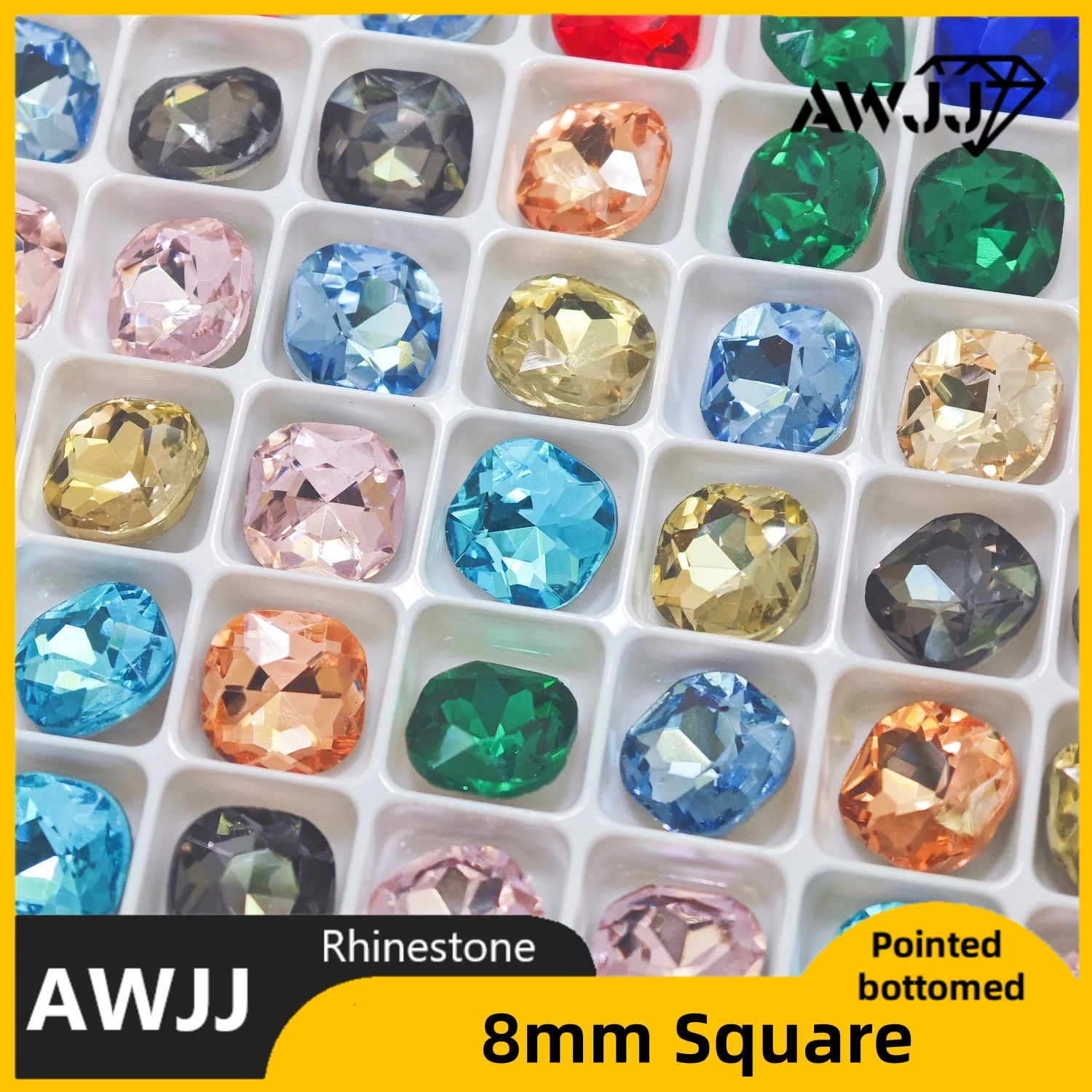 Mixed Shaped Vintage Champagne Pointed Back Rhinestones - Faceted & Lustrous | Perfect for Retro Jewelry & Dress Embellishments