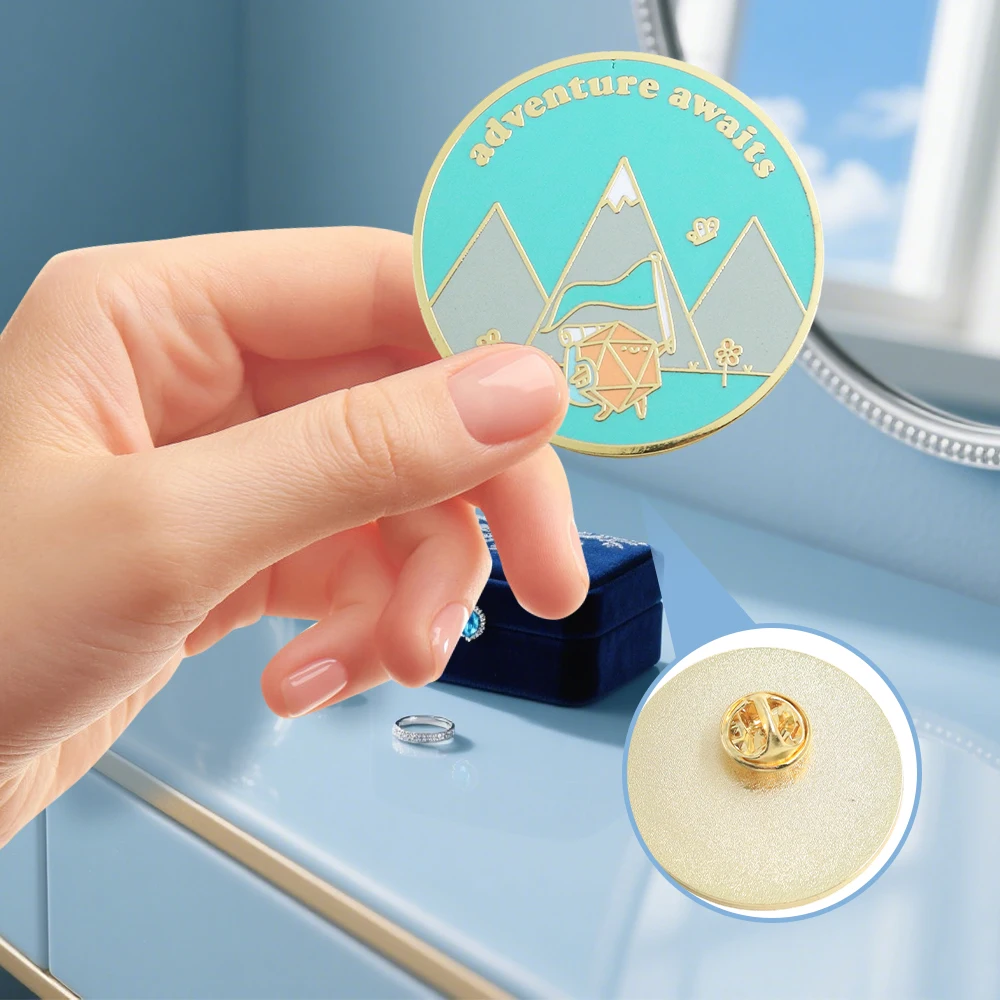 مغامرة ينتظر الصلب المينا دبوس آر بي جي لعبة فيديو المشجعين هدية ل الزنزانة ماستر D & D باثفندر اللاعبين اكسسوارات شارة بروش #2