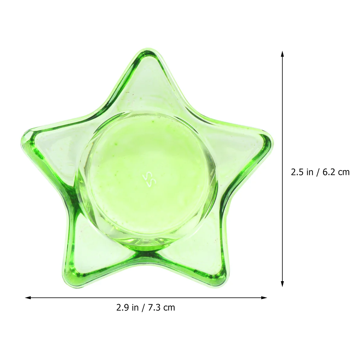

2Pcs Glass Candlestick Star Pentagram Shape Romantic Colored Holder Ideal Gift Birthday Present Home Decor Green