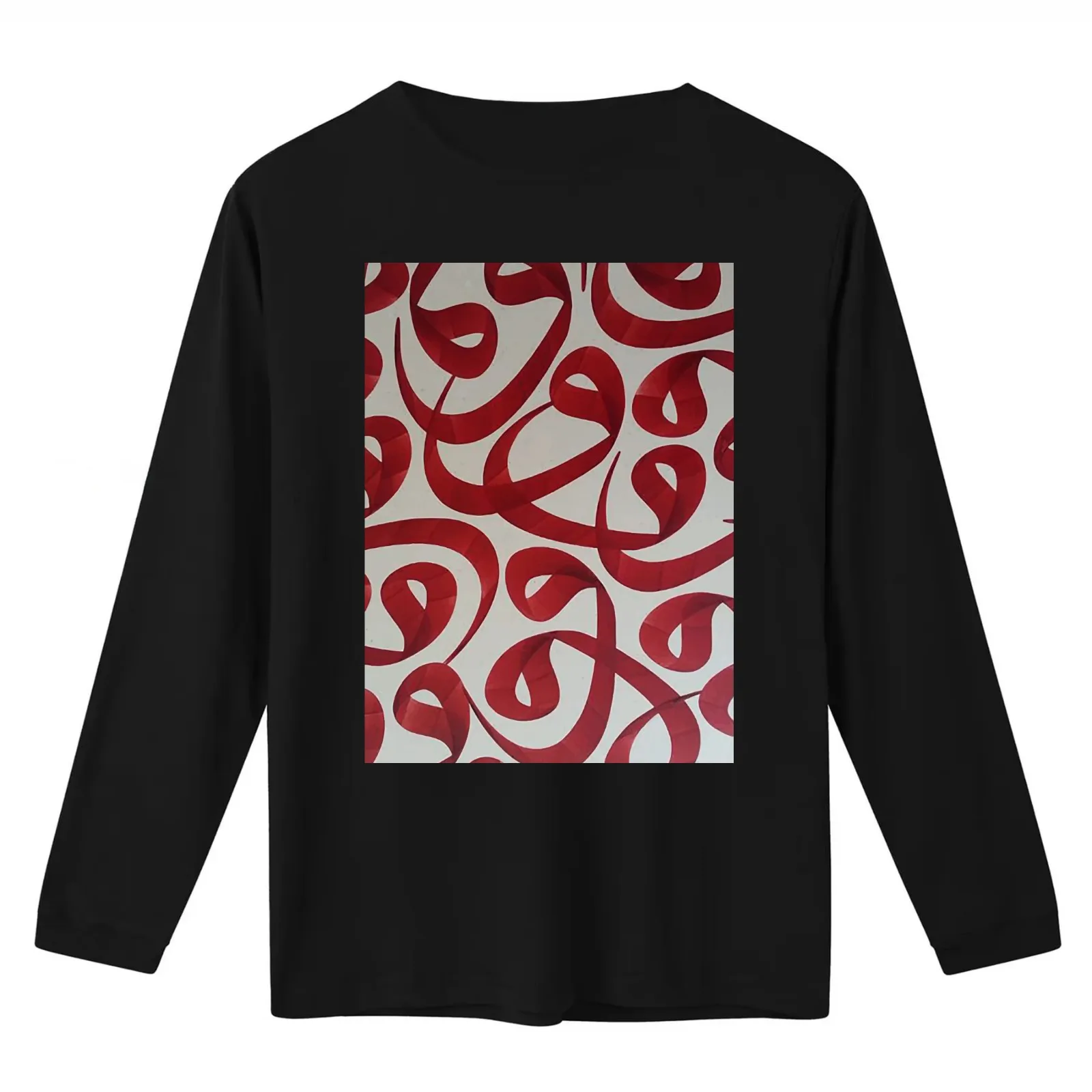 Arabic calligraphy abstract lettering old style red on paper T-Shirt Summer Casual Cotton Tee Oversized Streetwear Tops
