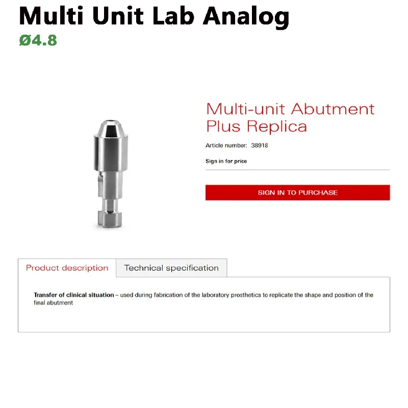 Dentistry Accessory For Nobel Multi Unit Analog Titanium Laboratory MUA Screw Retained Prosthetic Components Kit OEM ODM