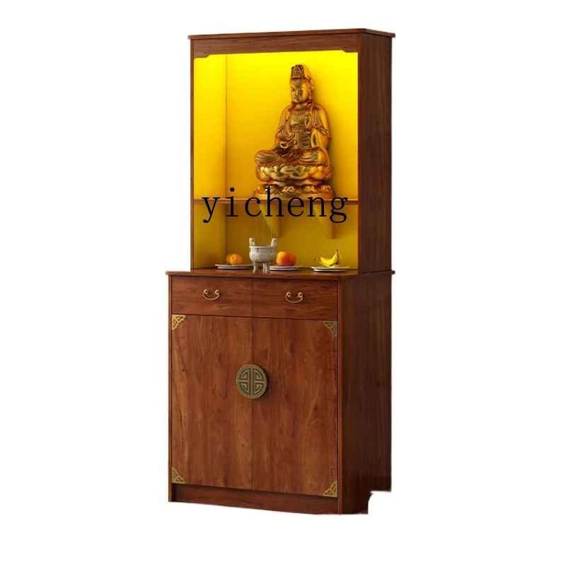 

ZF Buddha Shrine Clothes Closet Home with Door Modern Style Guanyin Buddha Worship Cabinet Worship Table