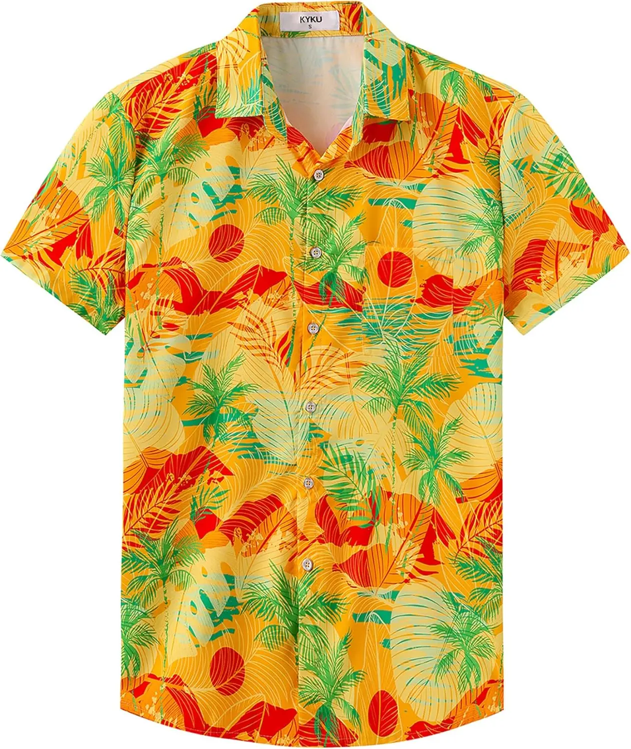 

KYKU Гавайская рубашка для мужчин: пляжный отдых, летние мужские рубашки на пуговицах с коротким рукавом, повседневные стильные
