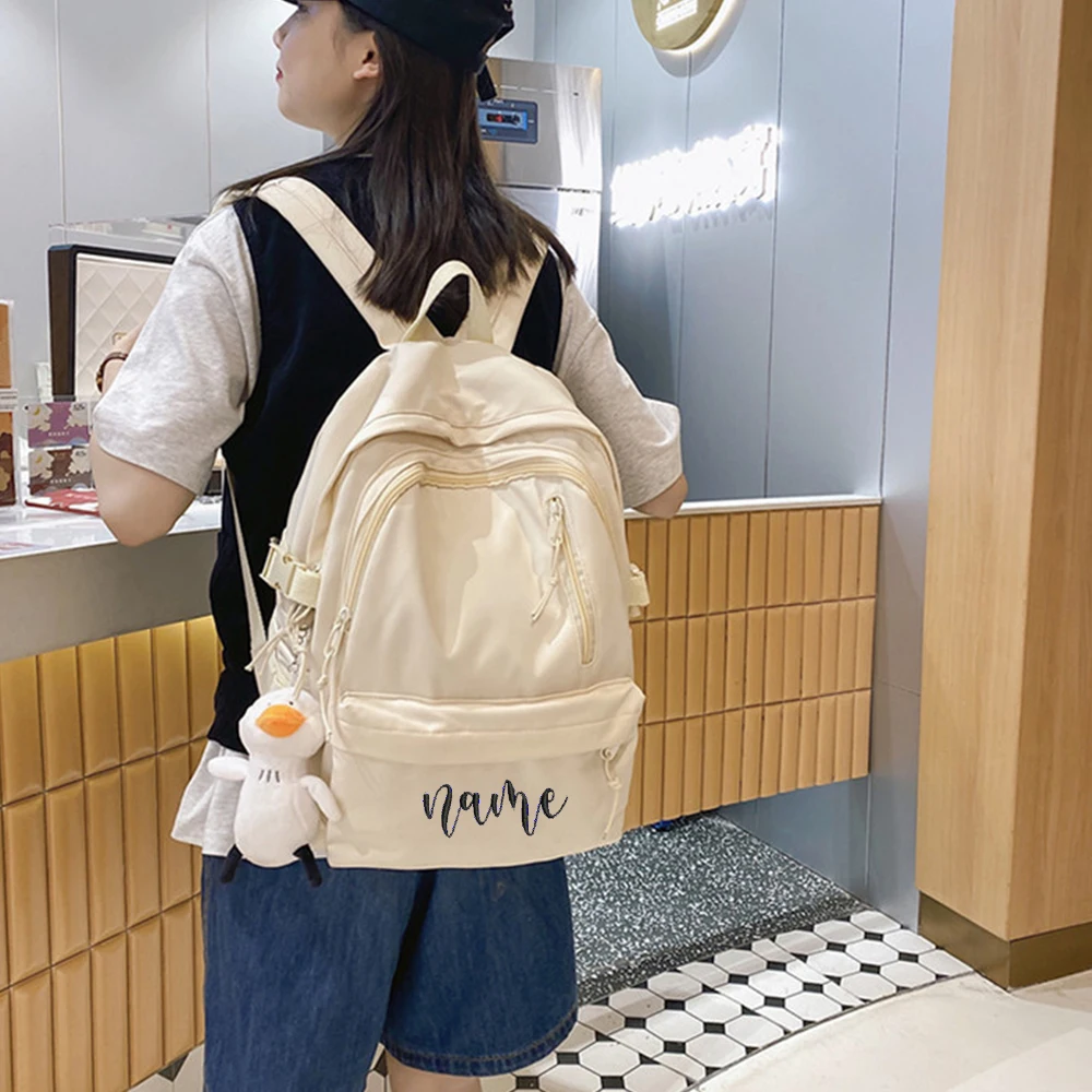 New Name Customized Korean Version Leisure Outdoor Travel Backpack Embroidered University and Middle School Student backpack