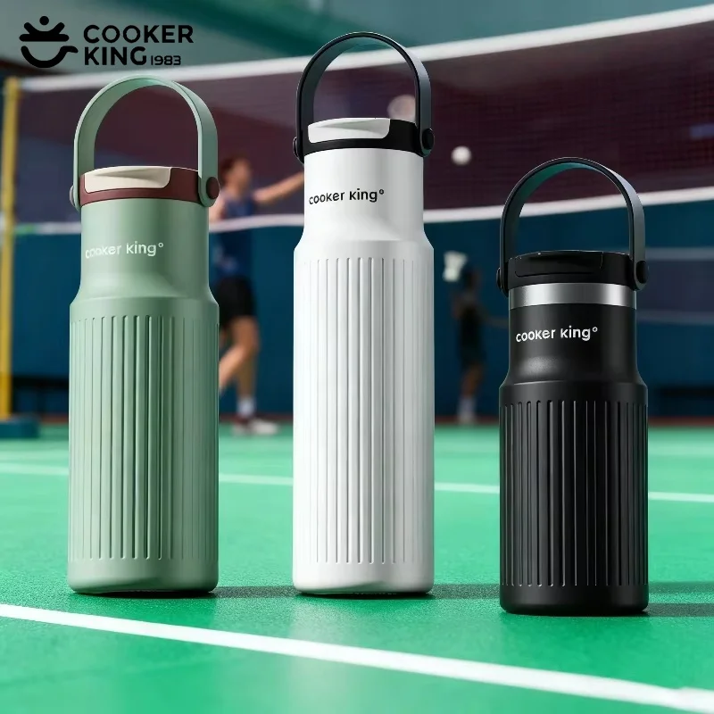 

COOKER KING 650ml Thermos Cup Stainless Steel Insulated Cup Large Capacity Outdoor Sports Water Bottle Leak-proof Travel Mug