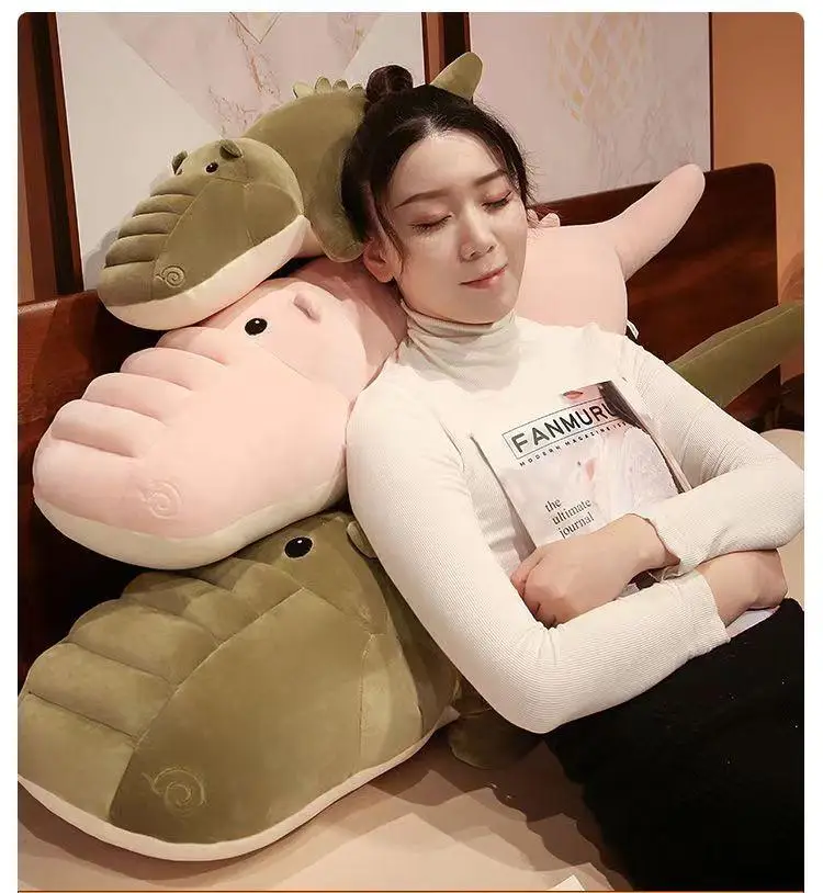 100cm Soft Plush Crocodile Shaped Skin FriendlyToy to Accompany Gift for Children Pillow Sofa Backrest Headboard Backres