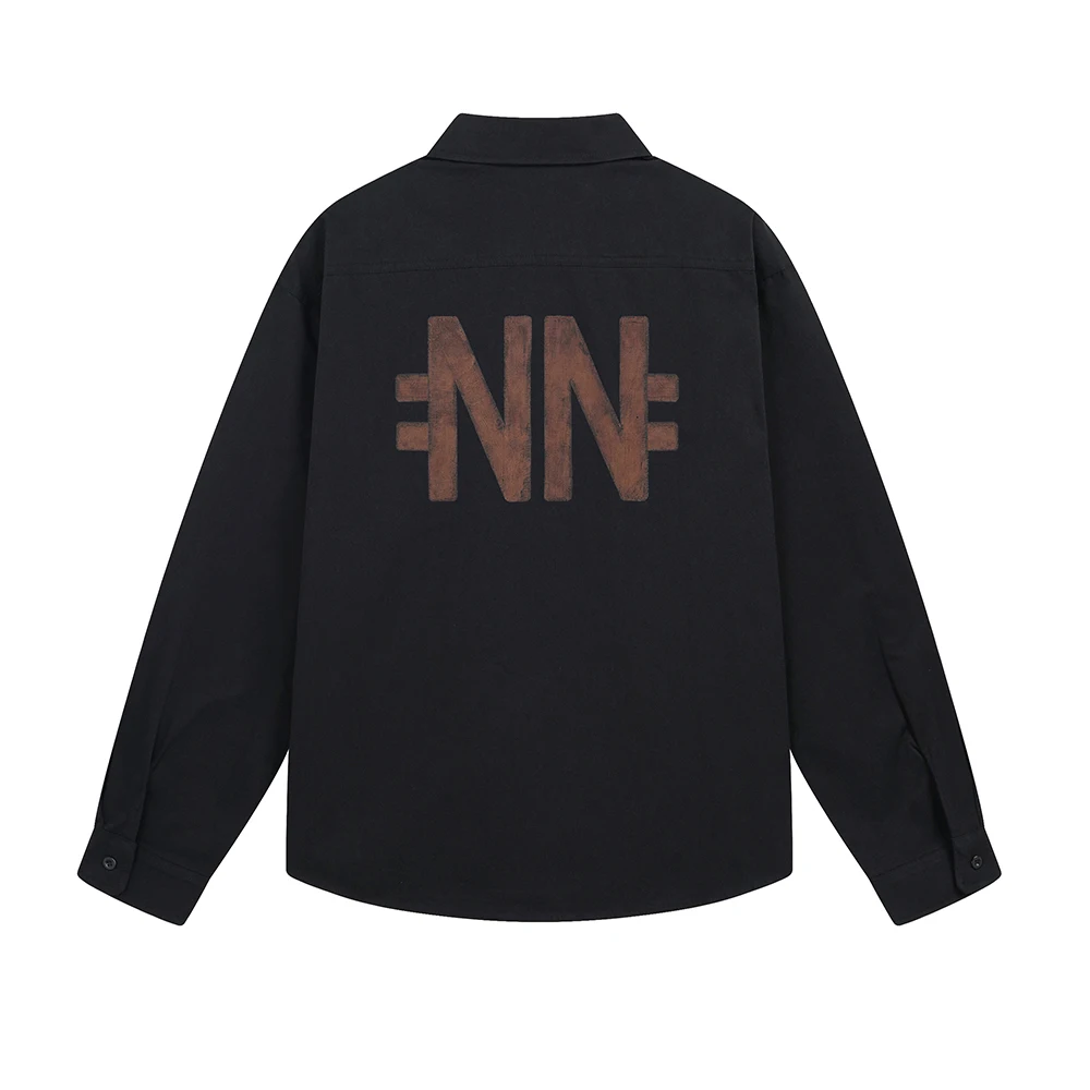 High Street Men's Shirts Y2k Printed Retro Streetwear Designer Tops Oversized Fashion Long Sleeve Shirt For Man Cotton Clothes