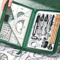 1set Premium Stainless Steel Precision Engineering Drawing And CAD Design Tool Set-And Storage Box - Heavy-Duty Construction 2