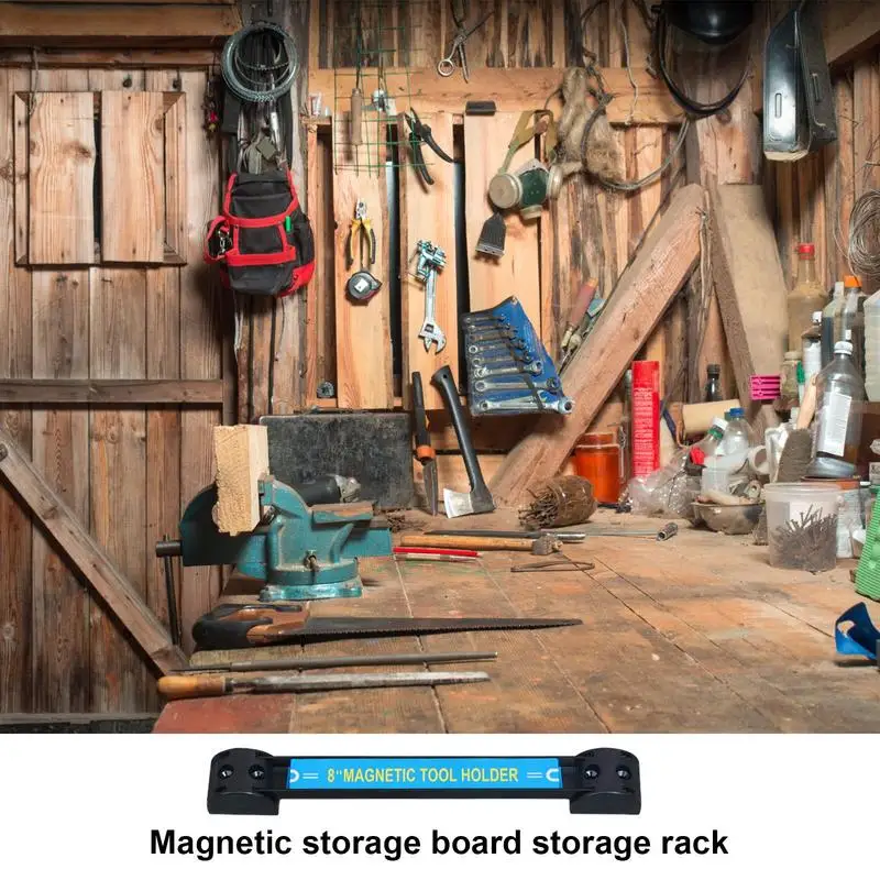 Imagem -02 - Suporte de Ferramentas Magnético para Garagem e Bancada Ferramenta Resistente Barra Magnética Tiras Magnéticas Ajustáveis Grande Capacidade