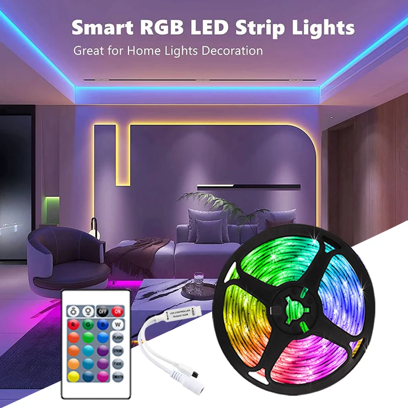 

Светодиодные ленты для комнаты с регулируемой яркостью RGB Светодиодные ленты Smart Remote Control 24Key Rgb Светодиодная лента 12V Mini RGB Controler