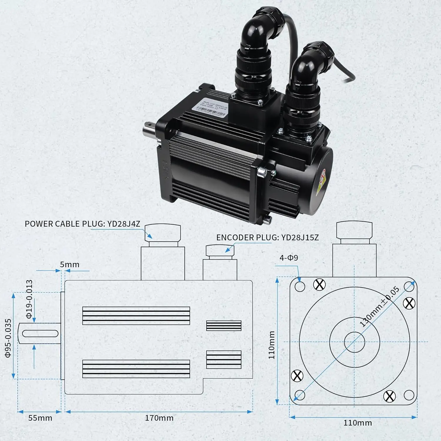 【In EU】CNC 1.8KW AC Servo Motor Driver Kit 3000rpm,Servo Controller System,220V 1800W 5.73Nm Servo Drive CNC Kit 17-bit Encoder