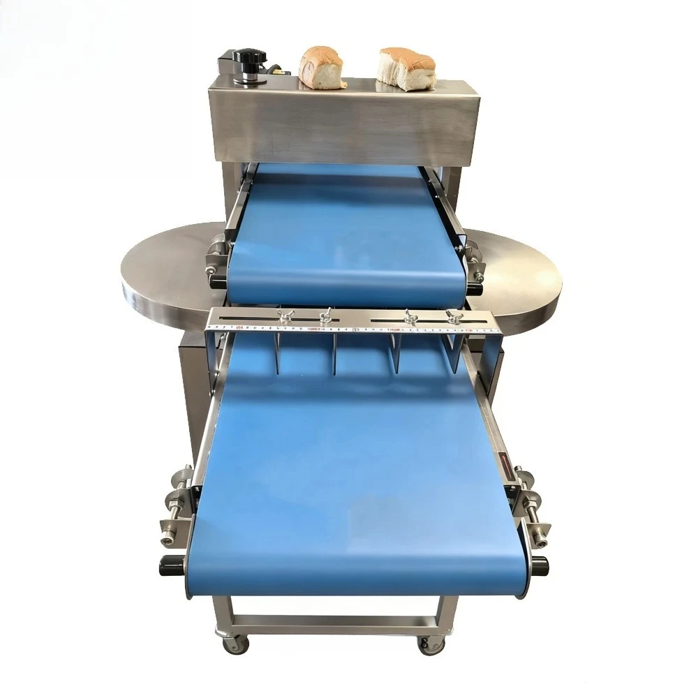 Industrial Burger Hot Dog Slicer Full 90% Half Cut Burger Layer Cake Dual Channel Slicer Restaurant