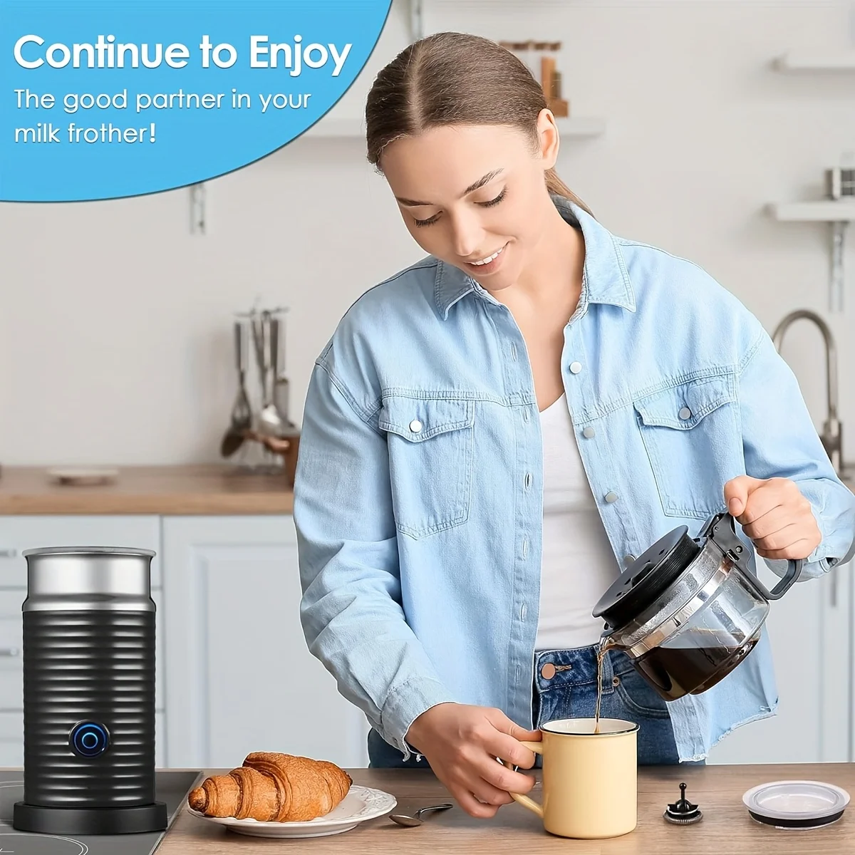 Batedores de espuma de leite, substituição de batedor para batedor de leite, peças de reposição para batedor de leite, acessórios para máquina de café