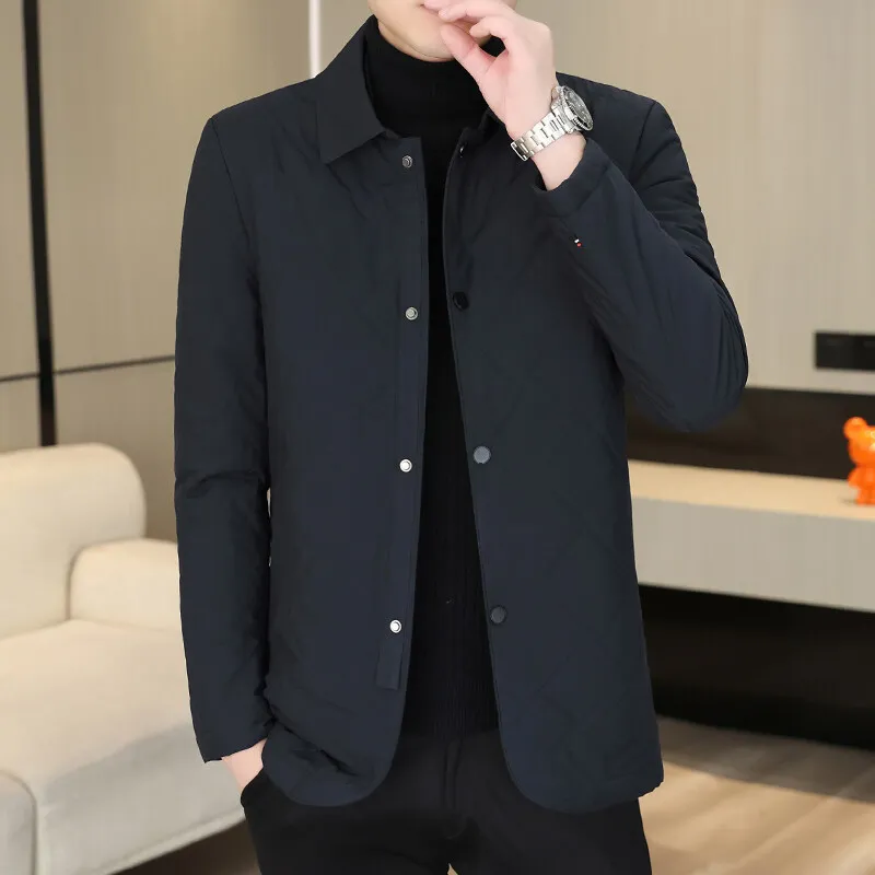 

High Quality Men's Cotton-Padded Jackets Winter Outwear Windproof Warm Coats Business Casual Solid Thicken Top Parkas Clothing