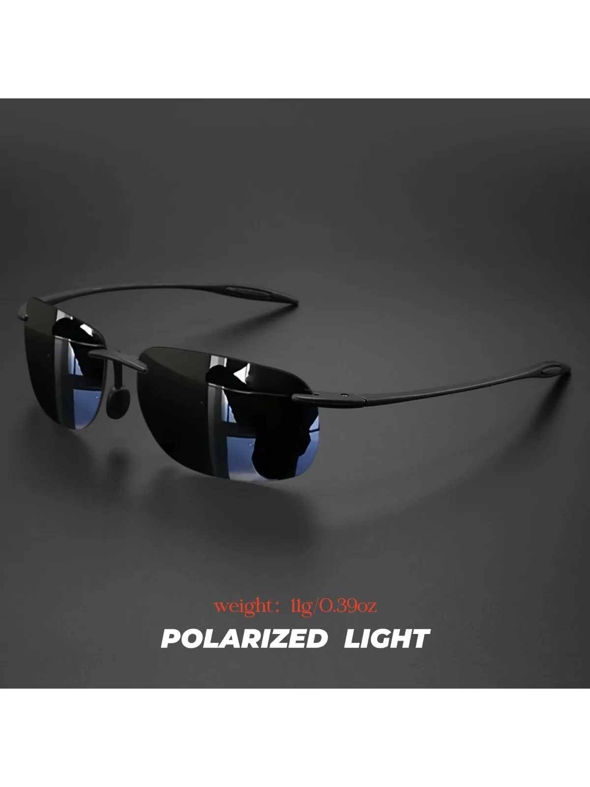 Ultraleichte 11g TR90 Rahmenlose Polarisierte Sonnenbrille - Flexibel & Komfortabel, Quadratische Form für Autofahren, Angeln, Outdoor