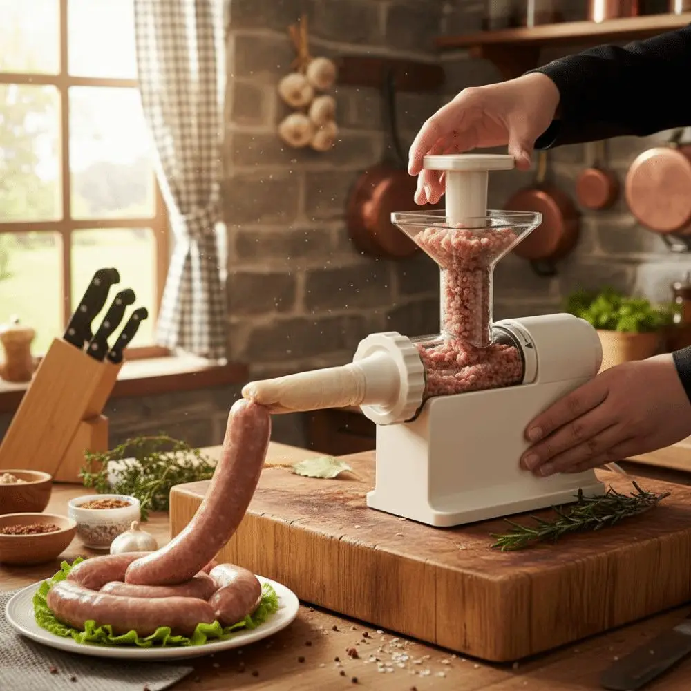 

Ручная колбасная машина большой емкости с 4 трубками для начинки Сверхмощная машина для наполнения колбас пищевая ручная работа