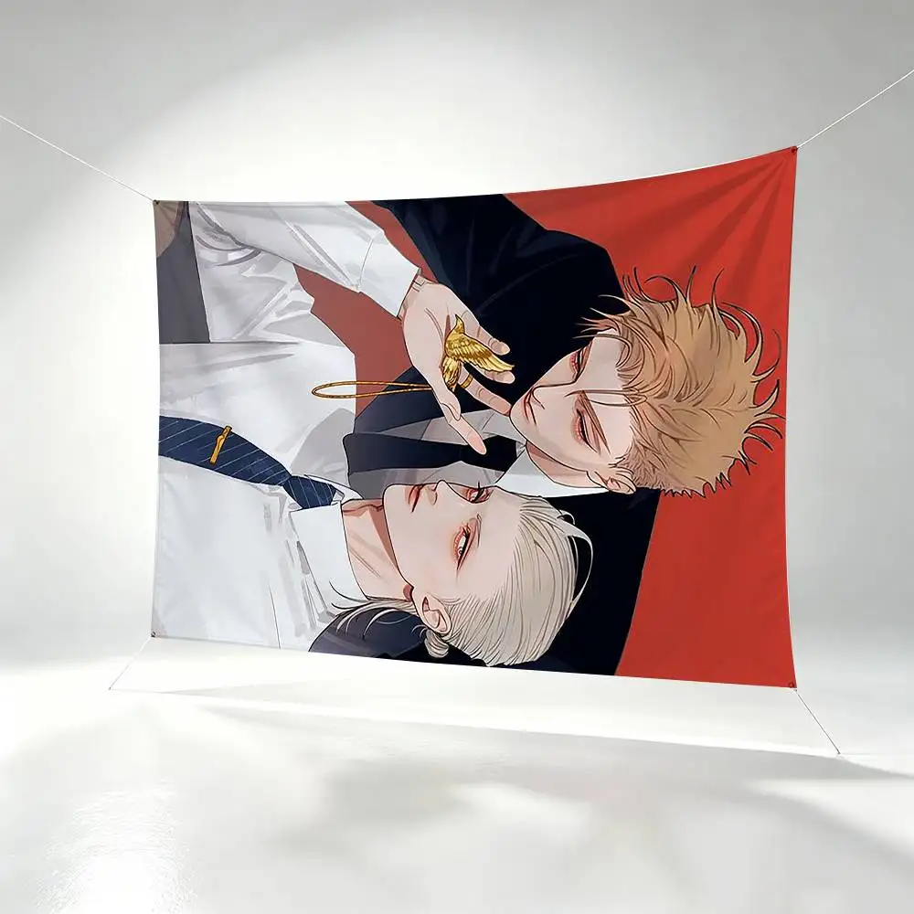 BL M-Manhua 19 Days  Flags Wall Hanging Background Art Banner for Bedroom Home Outdoor Decor
