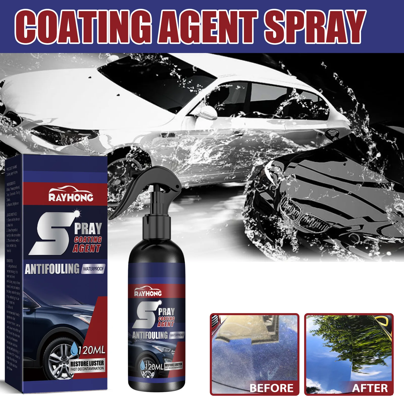 

3 in 1 Fast Acting Ceramic Coating Agent High Protection Quick Car Coating Spray Multifunctional Coating Renewal Agent Spray