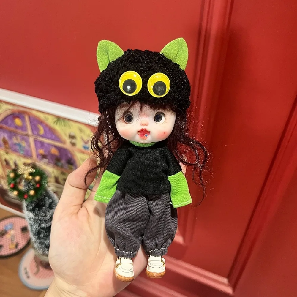 Fashion Sweater Coat 1/8 1/12 BJD Doll Clothes Pretty with Hat Doll Dress Change Clothes Casual Doll Outfit Set Girl Toy Gift