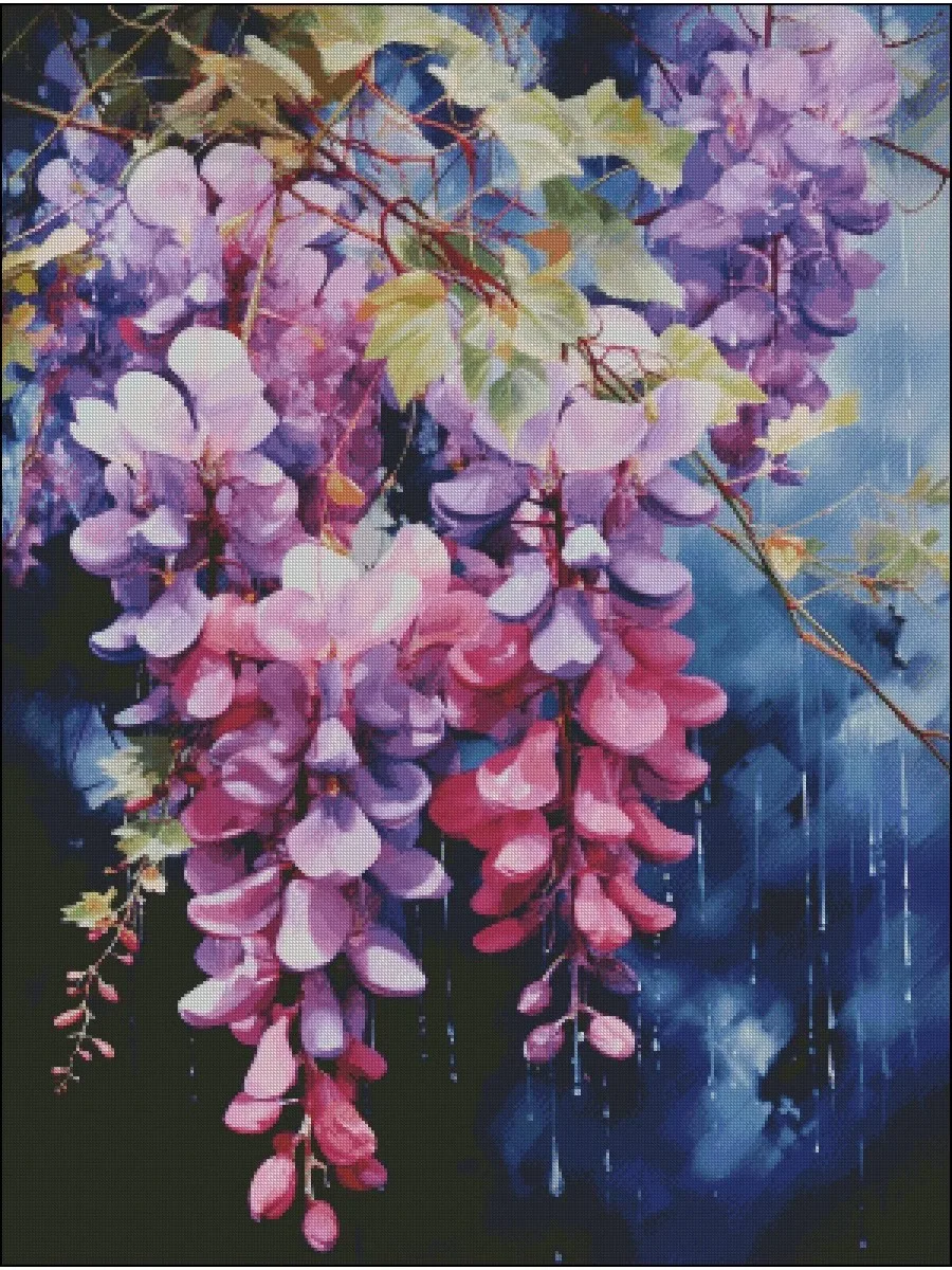 

Purple Flowers 14CT 16CT Printed On Canvas Cross Stitch DIY Set Chinese Pattern Kit Home Needlework Embroidery 119 Colors