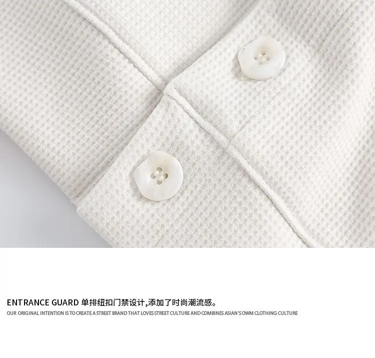 Autumn New Vintage Waffle Embroidered V-neck Cardigan Sweatshirt Men's Trendy Brand Street Loose Couple Versatile Jacket