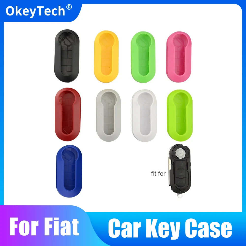 OkeyTech Car Styling 1PC Replacement Key Case for Fiat 500 Panda Punto Bravo High Quality Remote Flip Car Key Shell Cover Case