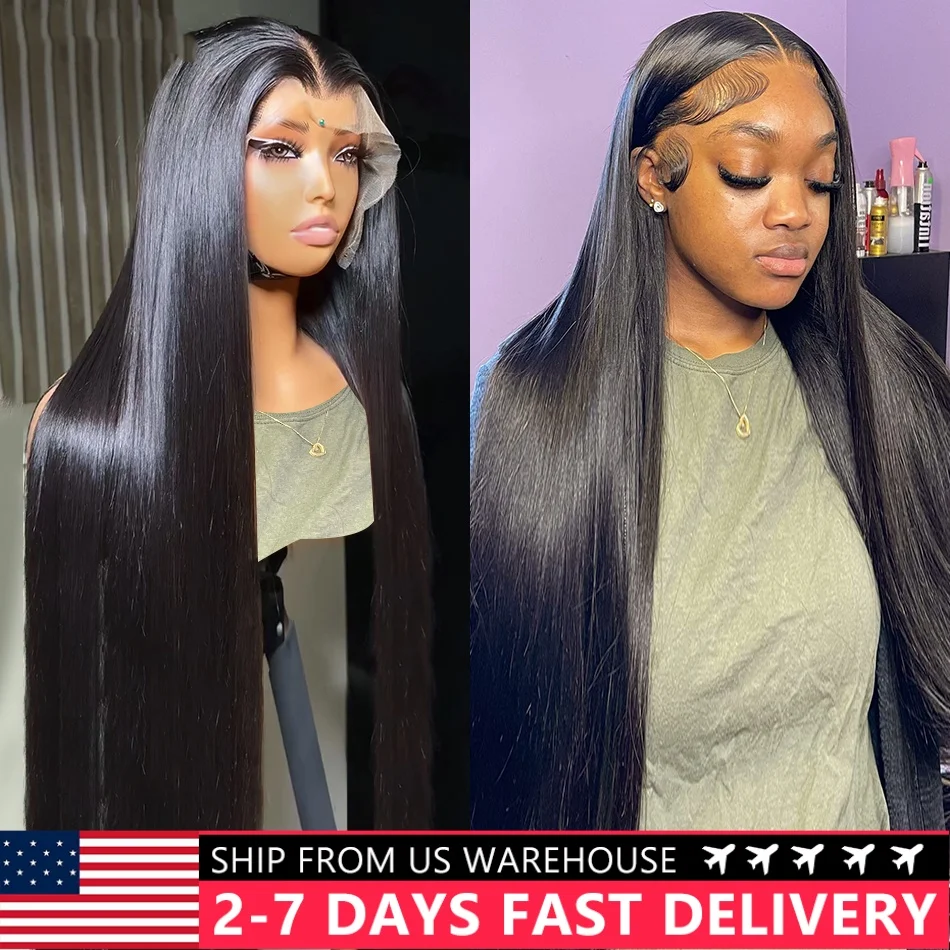 30 32 Inch Brazilian Bone Straight 13x4 13x6 HD Transparent Lace Front Human Hair Wigs 360 Lace Frontal Wig 4X4 Lace Closure Wig