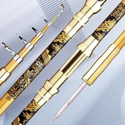 2.1/2.4/2.7/3.0/3.6M Sea Fishing Rod Upgraded Anti-corrosion Telescopic Metal Rod Weight 216g 222g 289g 301g 406g Super Hard