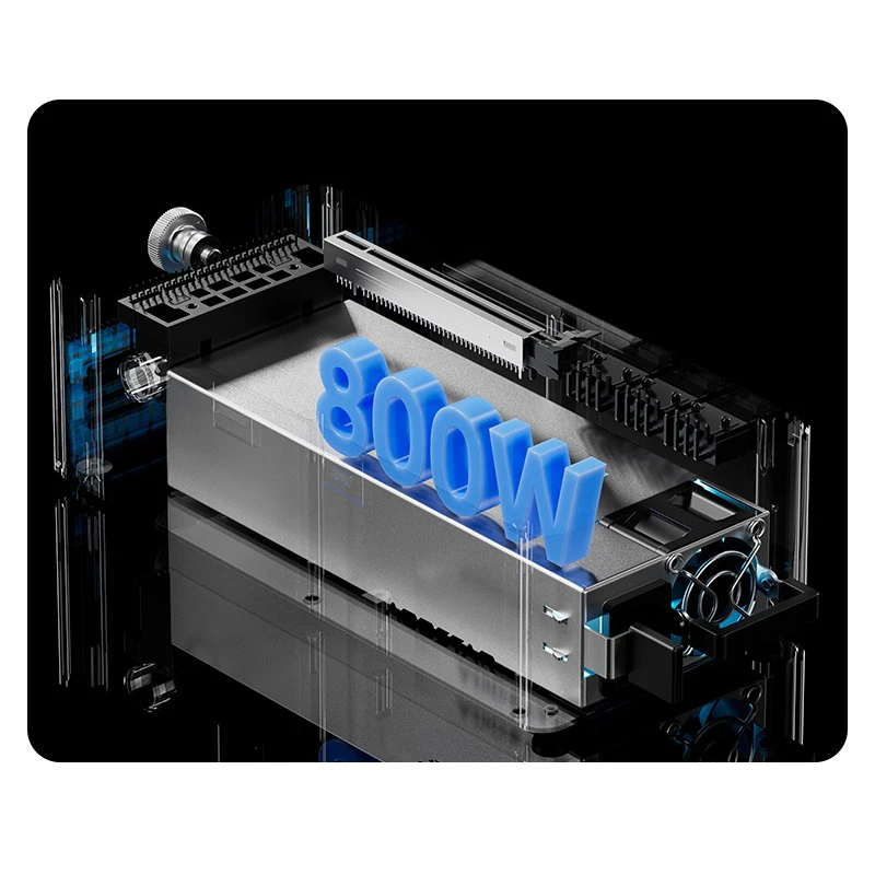 AG01/02 GPU Docking Station 100W Reverse Charging, Built-in 800W Power Supply, Plug-and-Play, USB4-PCIe 4.0 X4, OCuLink Interfac