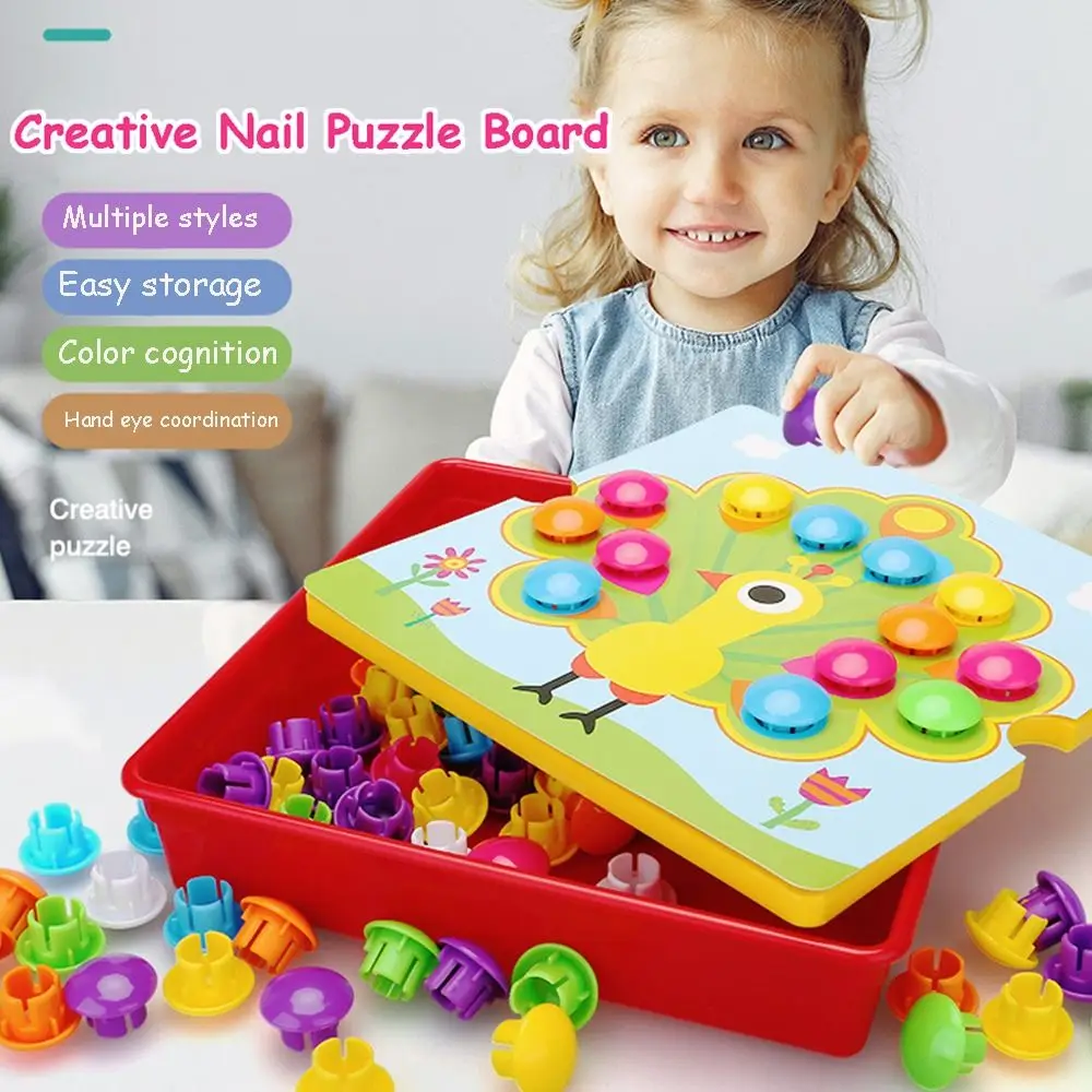 

Gift Early Education Toy Parent-child Toy Jigsaw Toy Mushroom Nail Puzzle Toy Montessori Sensory Toy Color Matching Puzzles